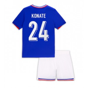 Fotbalové Dres Francie Ibrahima Konate #24 Dětské Domácí Oblečení ME 2024 Krátký Rukáv (+ trenýrky)